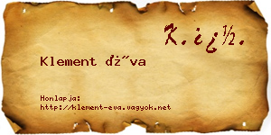 Klement Éva névjegykártya