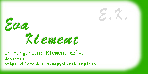 eva klement business card